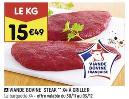 Viande Bovine Steak X4 À Griller