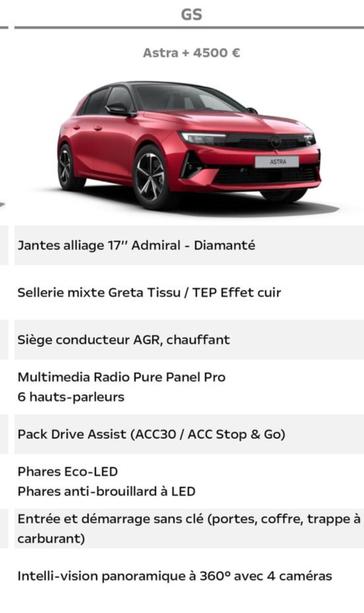 Opel - Gs offre à 4500€ sur Opel