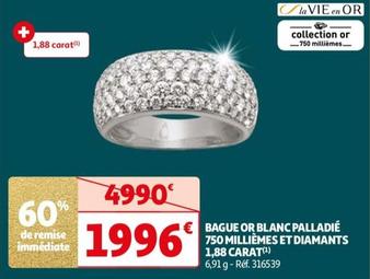 La Vie En Or - Bague Or Blanc Palladié 750 Millièmes Et Diamants 1,88 Carat