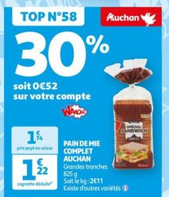 Auchan - Pain De Mie Complet