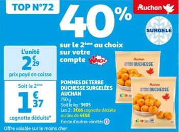 Auchan - Pommes De Terre Duchesse Surgelées