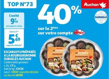 Auchan - Escargots Préparés A La Bourguignonne Surgelés