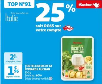 Auchan - Tortellini Ricotta Épinards