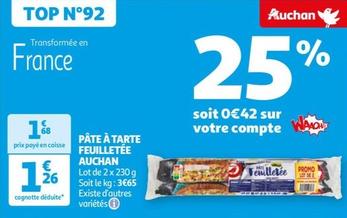 Auchan - Pâte À Tarte Feuilletée