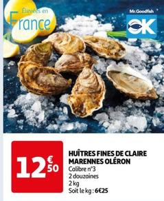 Huîtres Fines De Claire Marennes Oléron