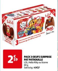 Zaini - Pack 3 Oeufs Surprise Pat Patrouille