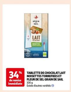 Grain De Sail - Tablette De Chocolat Lait Noisettes Torrefiees Et Fleur De Sel