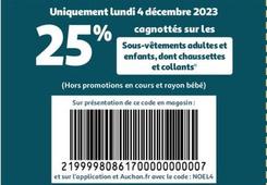 Uniquement Lundi 4 Décembre 2023