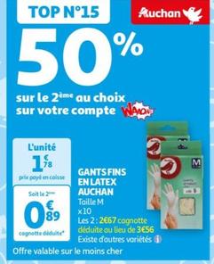 Auchan - Gants Fins En Latex