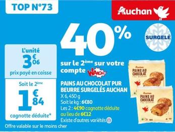 Auchan - Pains Au Chocolat Pur Beurre Surgelés