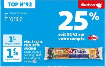 Auchan - Pâte À Tarte Feuilletée