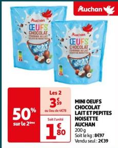 Auchan - Mini Oeufs Chocolat Lait Et Pepites Noisette