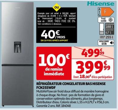 Réfrigérateur Congelateur Bas Hisense Fcn255wdf