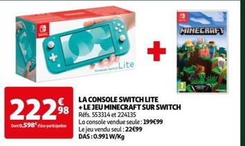 La Console Switch Lite +le Jeu Minecraft Sur Switch
