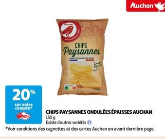 Auchan - Chips Paysannes Ondulées Épaisses