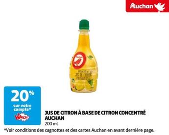 Auchan - Jus De Citron À Base De Citron Concentré