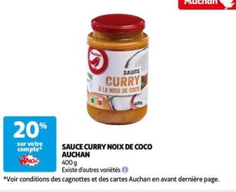 auchan - sauce curry noix de coco