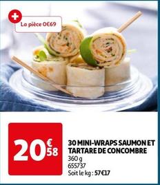 30 Mini-wraps Saumon Et Tartare De Concombre