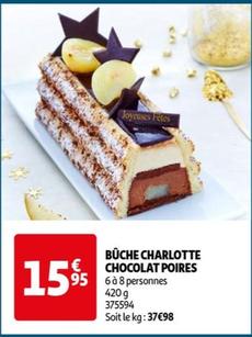 Bûche Charlotte Chocolat Poires