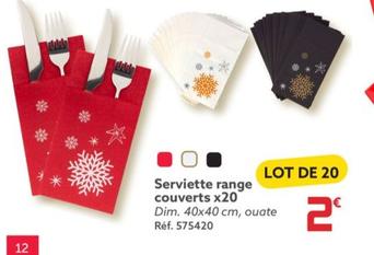 Serviette Range Couverts X20