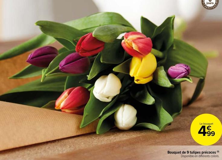 bouquet de 9 tulipes précoces