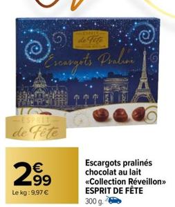 Esprit De Fête - Escargots Pralinés Chocolat Au Lait