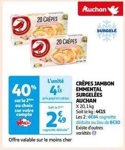 Auchan - Crêpes Jambon Emmental Surgelées