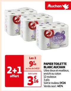 Auchan - Papier Toilette Blanc
