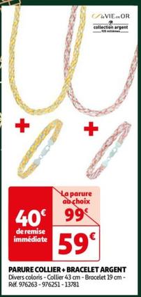 La Vien En Or - Parure Collier+ Bracelet Argent