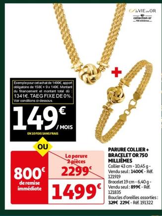 La Vien En Or - Parure Collier+ Bracelet Or 750 Millièmes