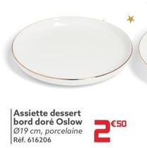 Oslow - Assiette Dessert Bord Doré