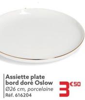 Oslow - Assiette Plate Bord Doré