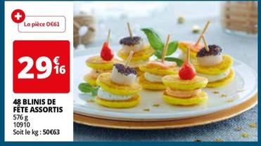 48 blinis de fête assortis