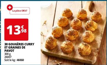 30 gougères curry et graines de pavot