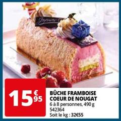 bûche framboise coeur de nougat