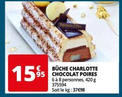 Bûche Charlotte Chocolat Poires