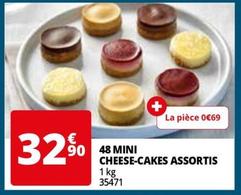 48 mini cheese cakes assortis