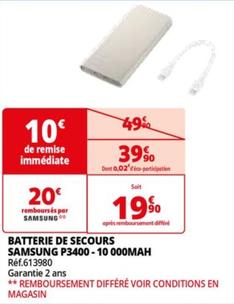 batterie de secours p3400 - 10 000mah