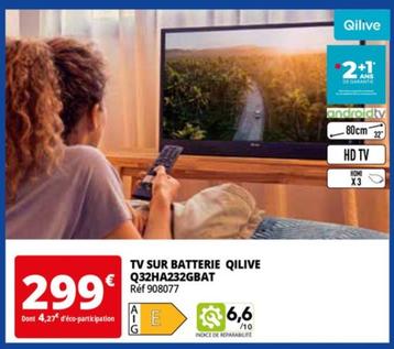 qilive - tv sur batterie q32ha232gbat