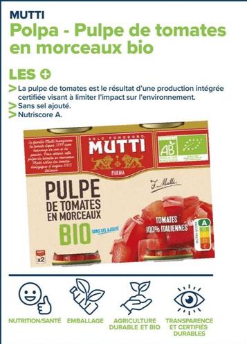 Polpa - Pulpe De Tomates En Morceaux Bio