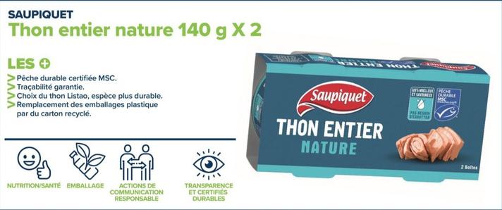 Thon Entier Nature 140 G X 2