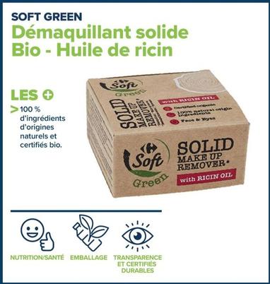 soft green - démaquillant solide bio - huile de ricin