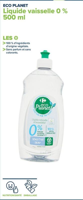 eco planet - liquide vaisselle 0 % 500 ml