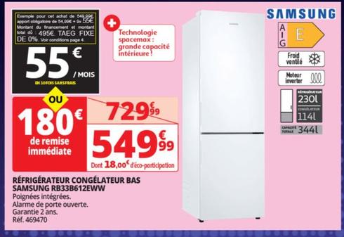 réfrigérateur congélateur bas rb33b612eww