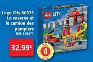 City 60375 La Caserne Et La Camion Des Pompiers