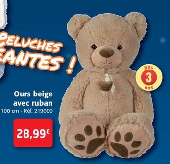 Ours Beige Avec Ruban