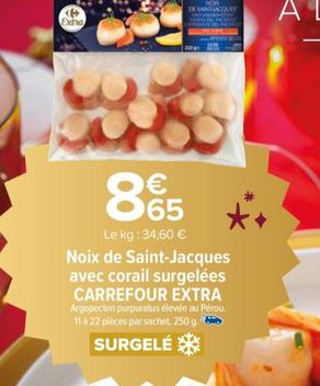 Extra Noix De Saint-jacques Avec Corail Surgelées