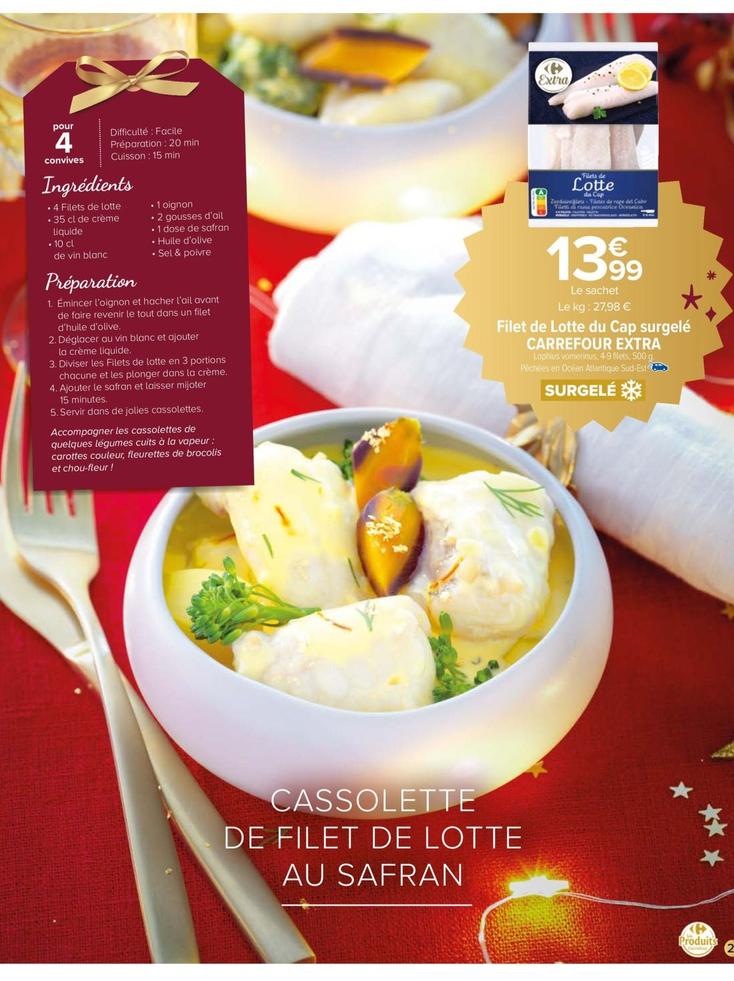 Extra Filet De Lotte Du Cap Surgelé