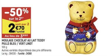 Moulage Chocolat Au Lait Teddy Pulls Bleu/vert