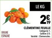 Clémentine Feuille offre à 2,19€ sur Supeco